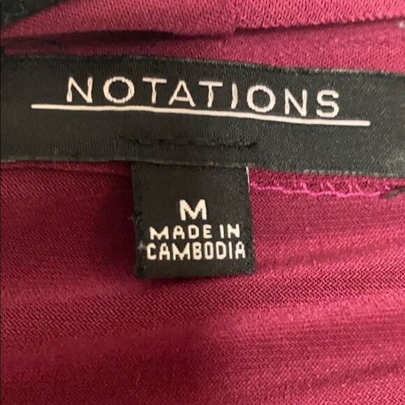 Notations Women’s Size M Ruffle Front Draped Blouse Multicolor Shimmer Top with - Picture 4 of 4